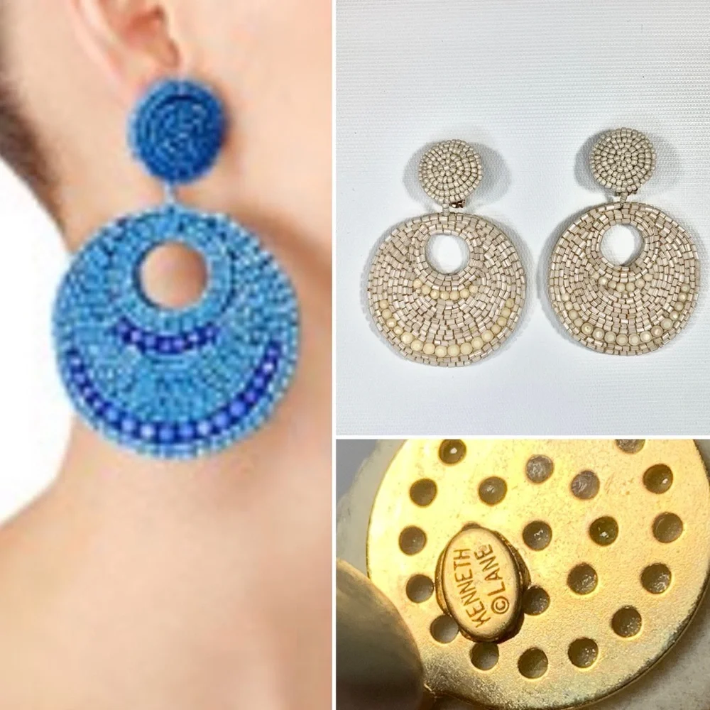 Kenneth Lane beaded earrings - Picture 1 of 6